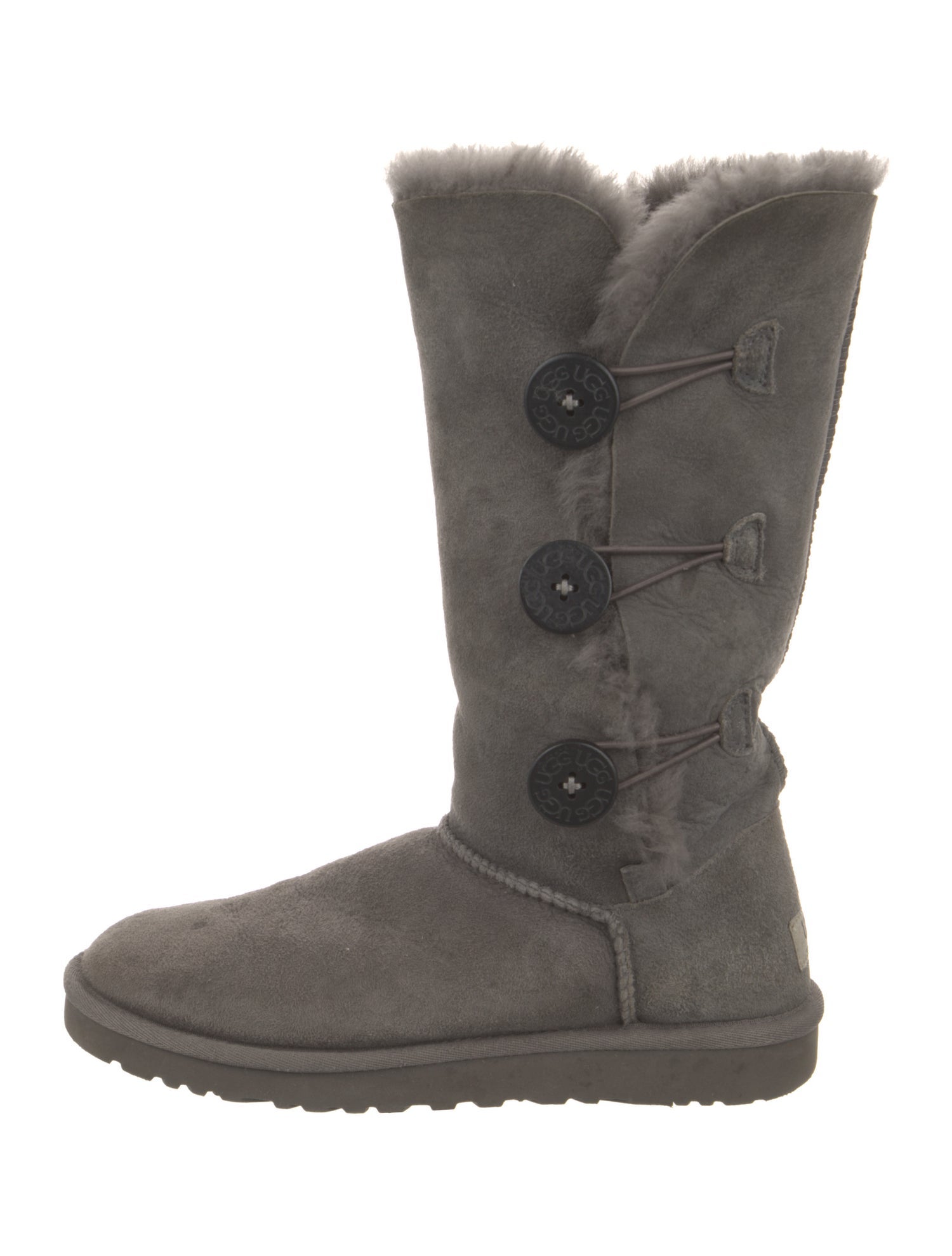 UGG Suede Fur Trim Boots