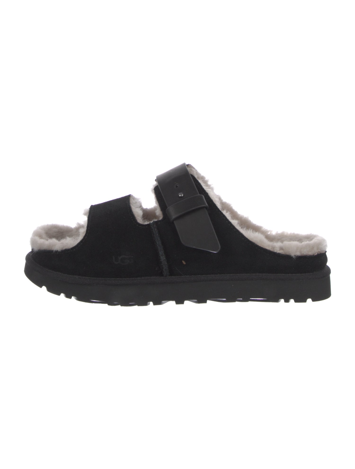 UGG Suede Fur Trim Slides