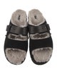 UGG Suede Fur Trim Slides