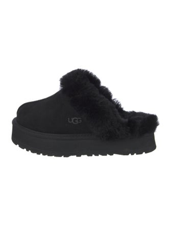 UGG Suede Fur Trim Mules