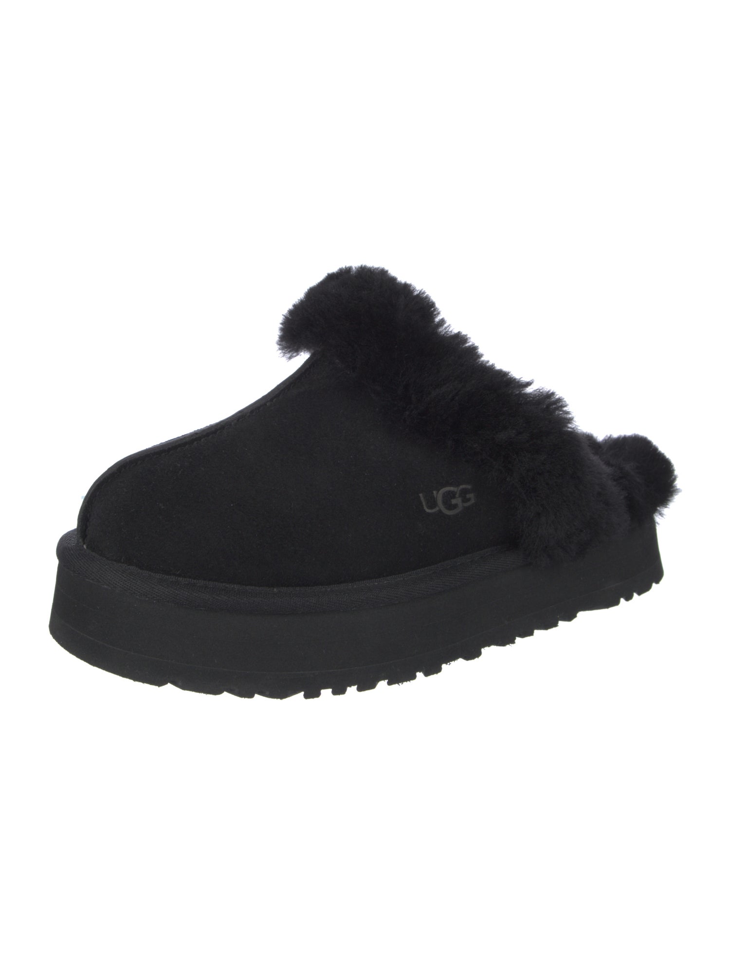 UGG Suede Fur Trim Mules