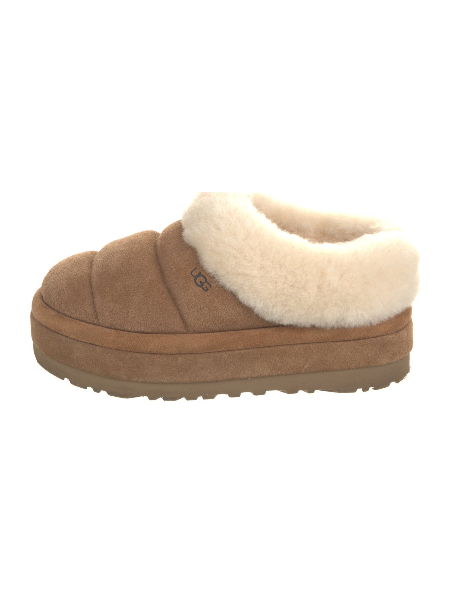 UGG Suede Fur Trim Flats