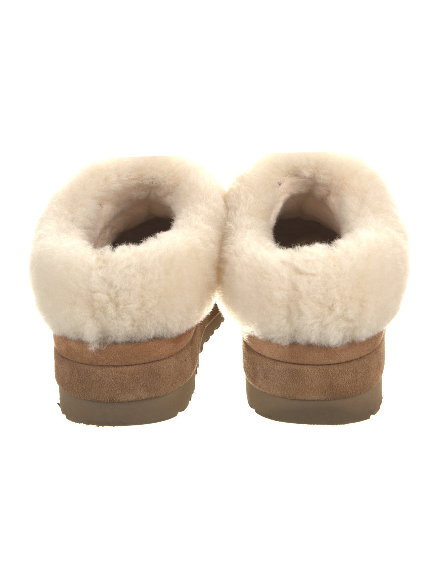 UGG Suede Fur Trim Flats