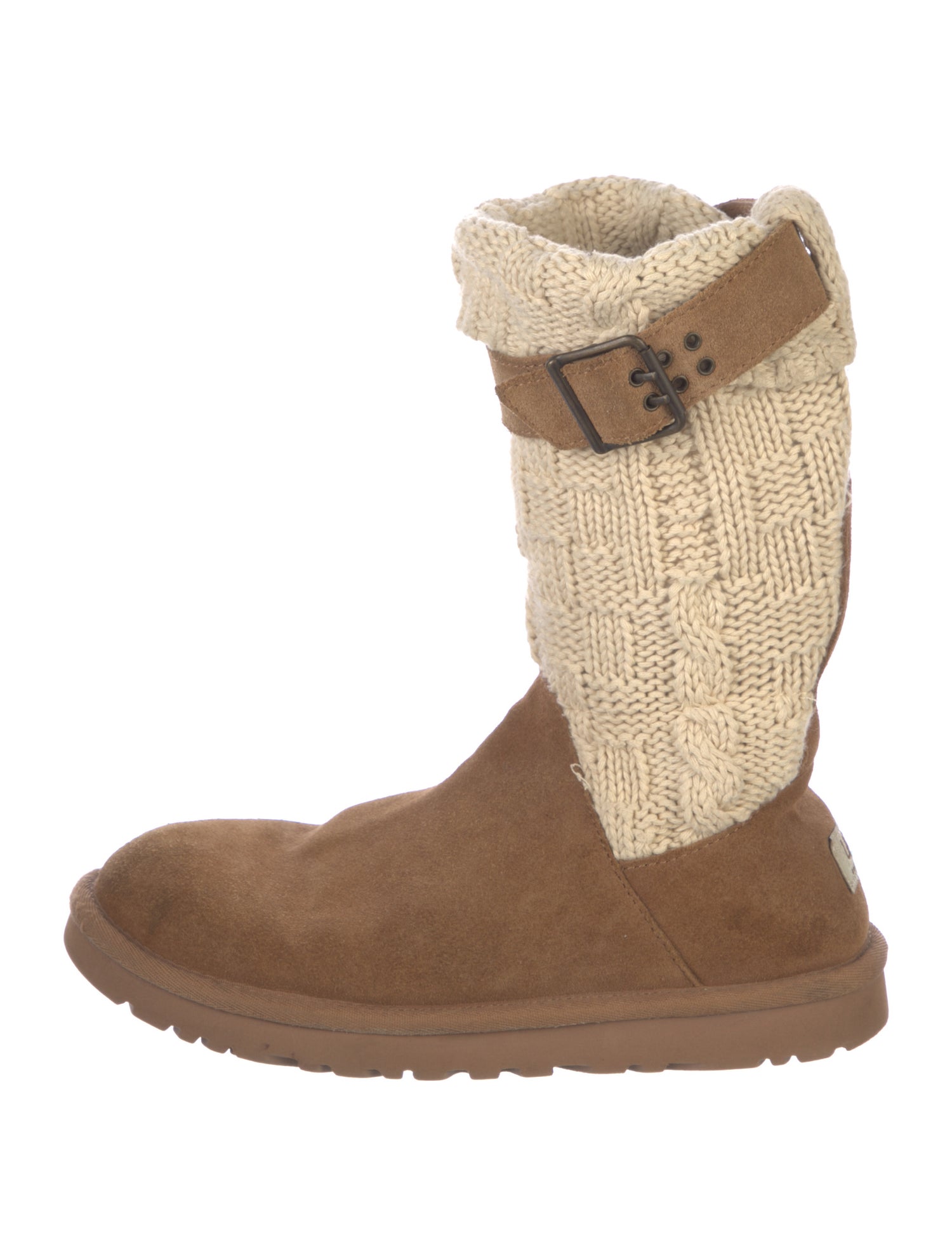 UGG Suede Colorblock Pattern Sock Boots