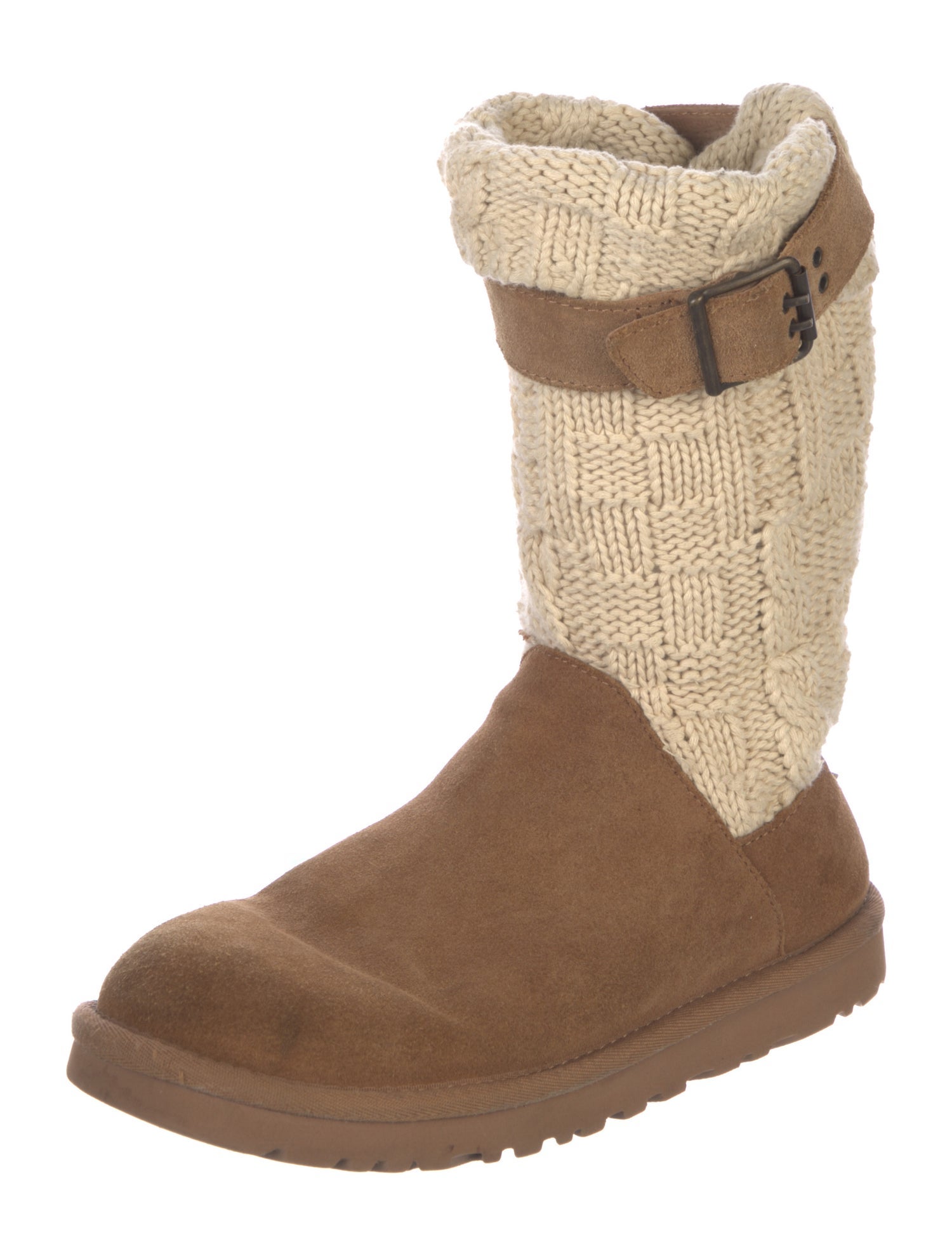 UGG Suede Colorblock Pattern Sock Boots