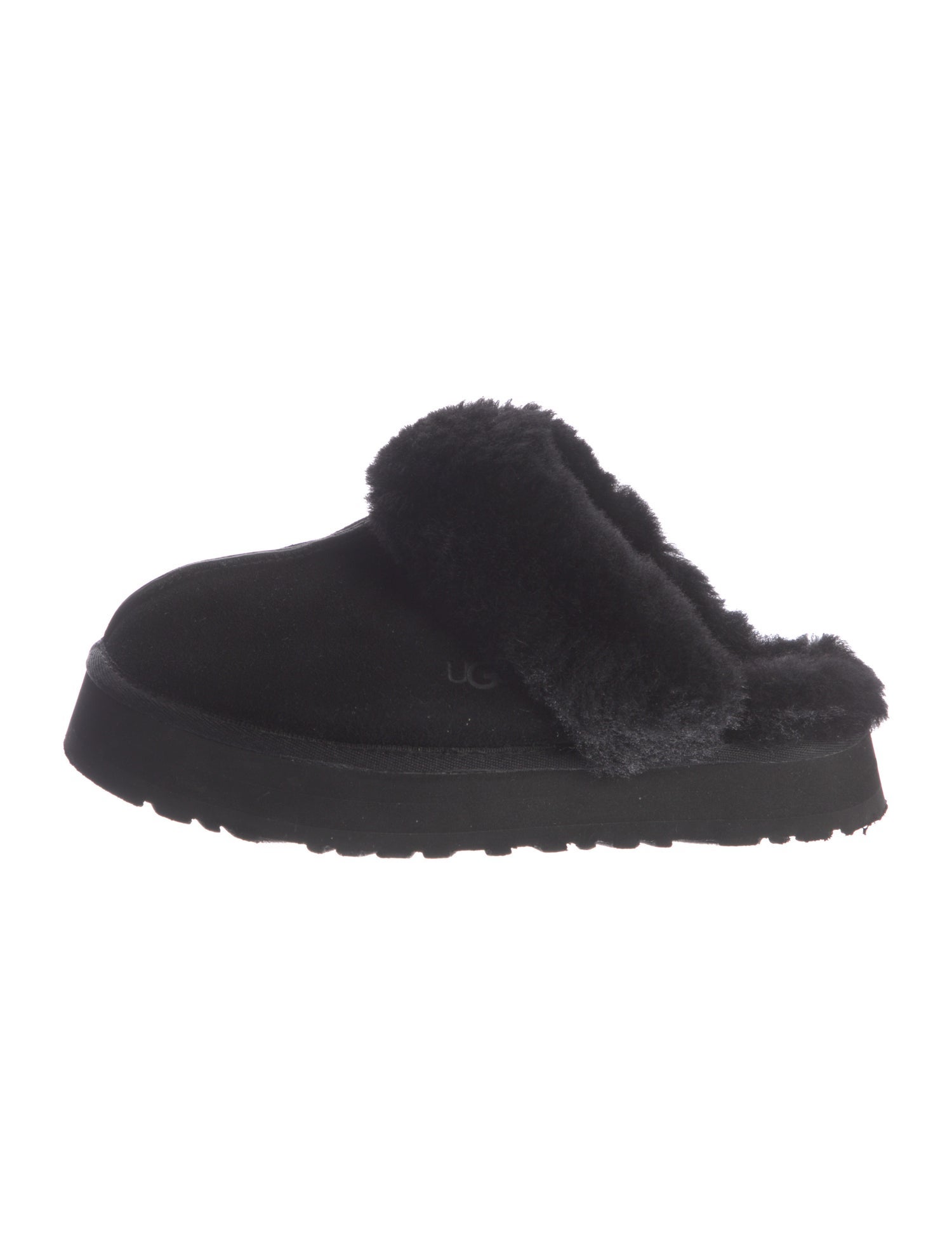 UGG Suede Fur Trim Mules