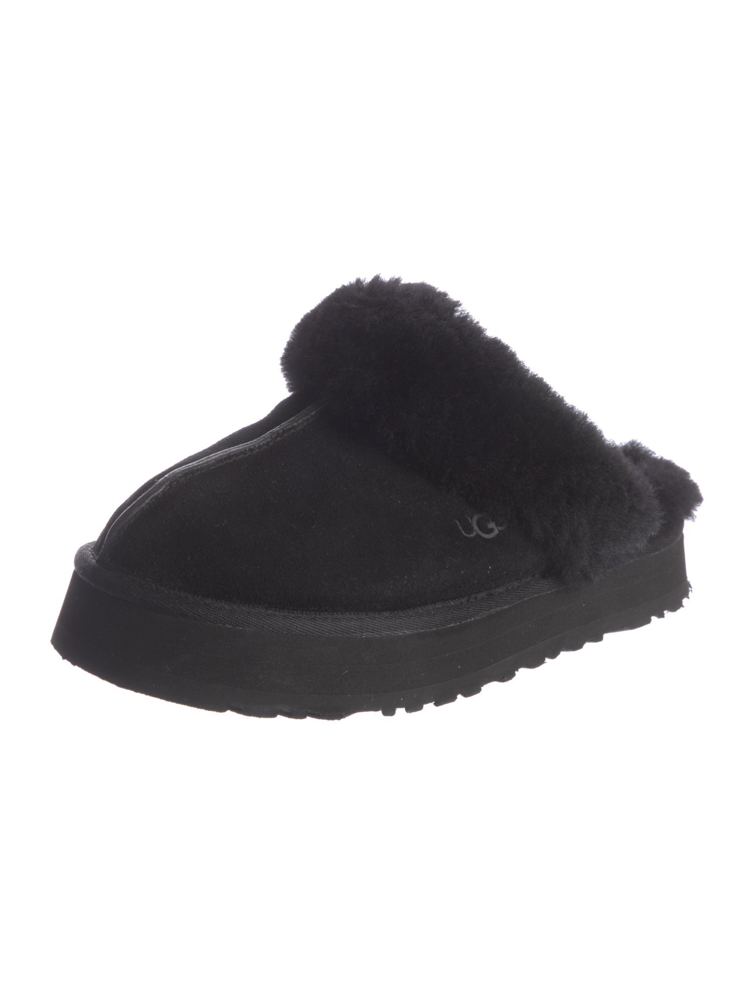 UGG Suede Fur Trim Mules