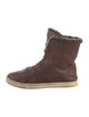UGG Leather Colorblock Pattern Lace-Up Boots