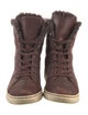 UGG Leather Colorblock Pattern Lace-Up Boots