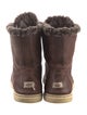 UGG Leather Colorblock Pattern Lace-Up Boots