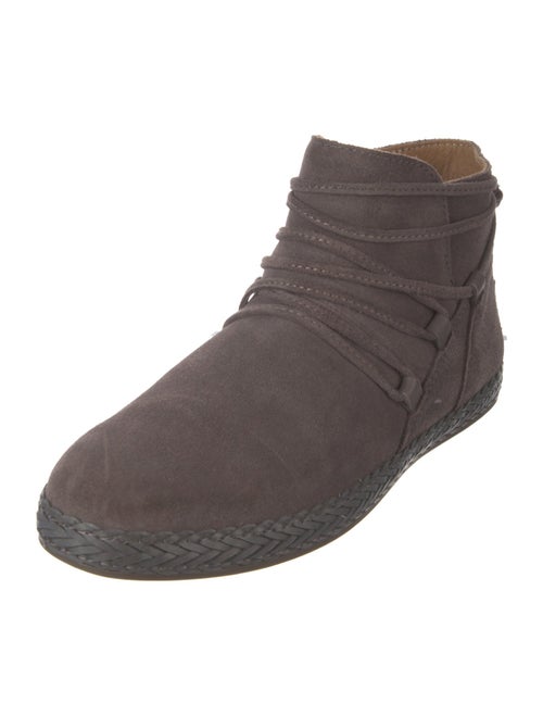 UGG Suede Braided Accents Lace-Up Boots