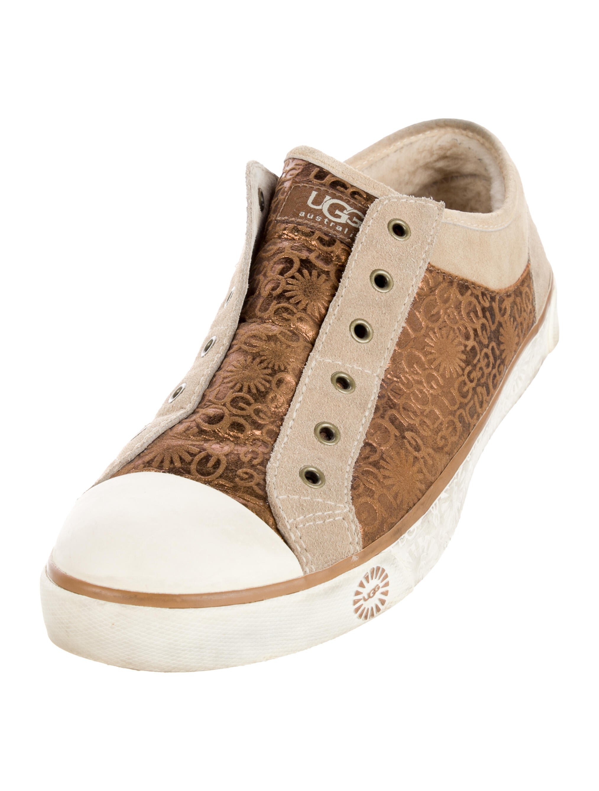 UGG Suede Colorblock Pattern Sneakers