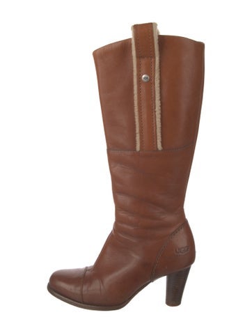 UGG Boots Leather Fur Trim Riding US 8 |