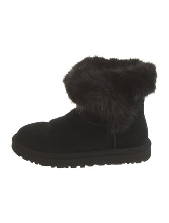 UGG Suede Faux Fur Trim Boots