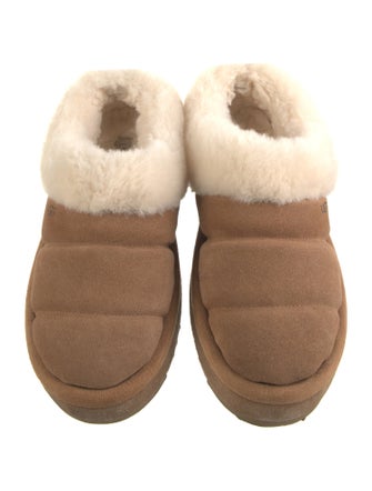 UGG Suede Fur Trim Mules
