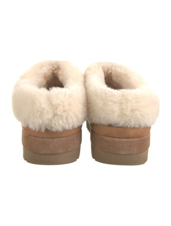 UGG Suede Fur Trim Mules