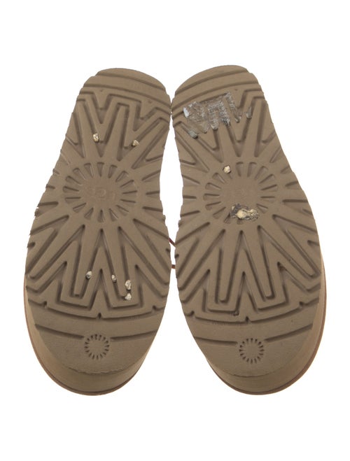 UGG Suede Fur Trim Lace-Up Boots