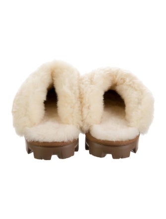 UGG Suede Fur Trim Mules