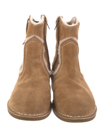 UGG Suede Fur Trim Snow Boots