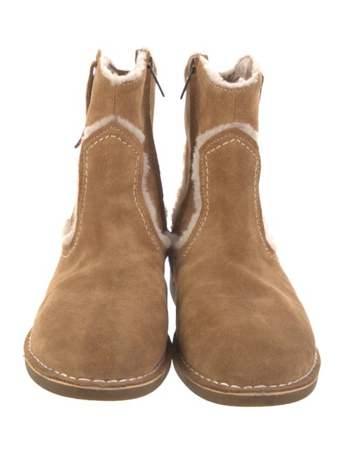 UGG Suede Fur Trim Snow Boots