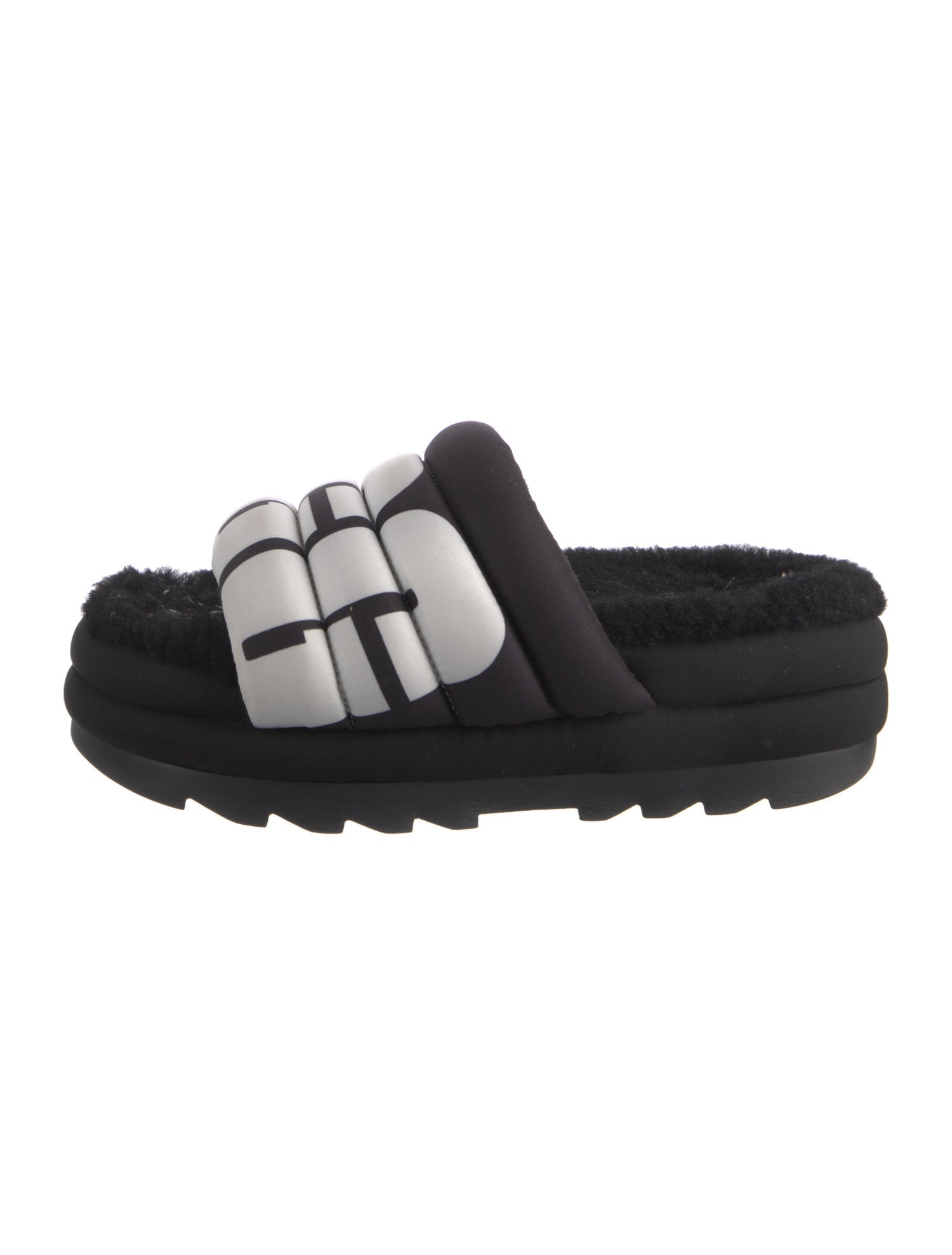 UGG Nylon Fur Trim Slides