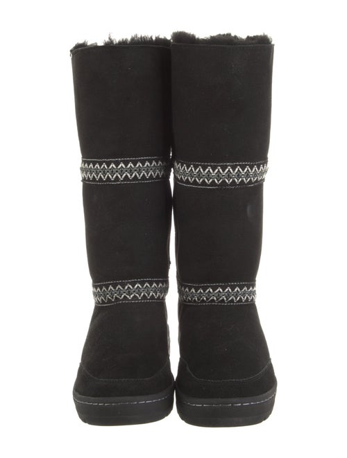UGG Suede Embroidered Accent Moto Boots