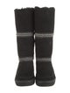 UGG Suede Embroidered Accent Moto Boots