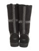 UGG Suede Embroidered Accent Moto Boots