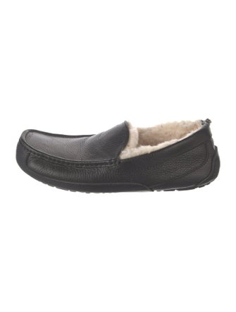 UGG Leather Fur Trim Loafers