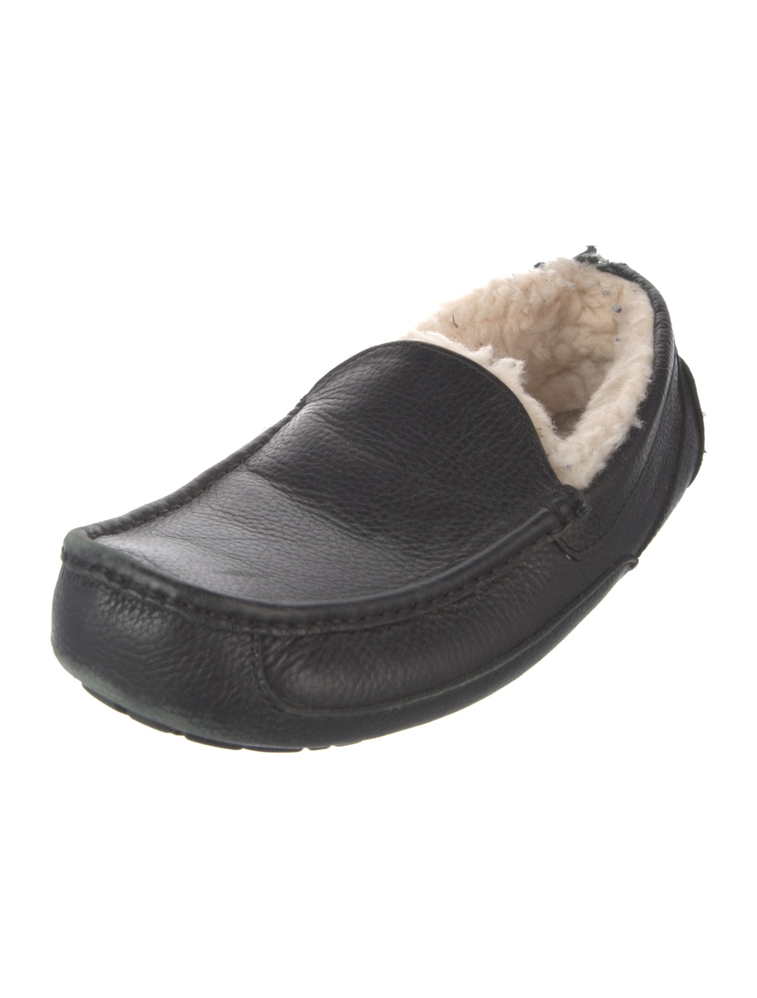 UGG Leather Fur Trim Loafers