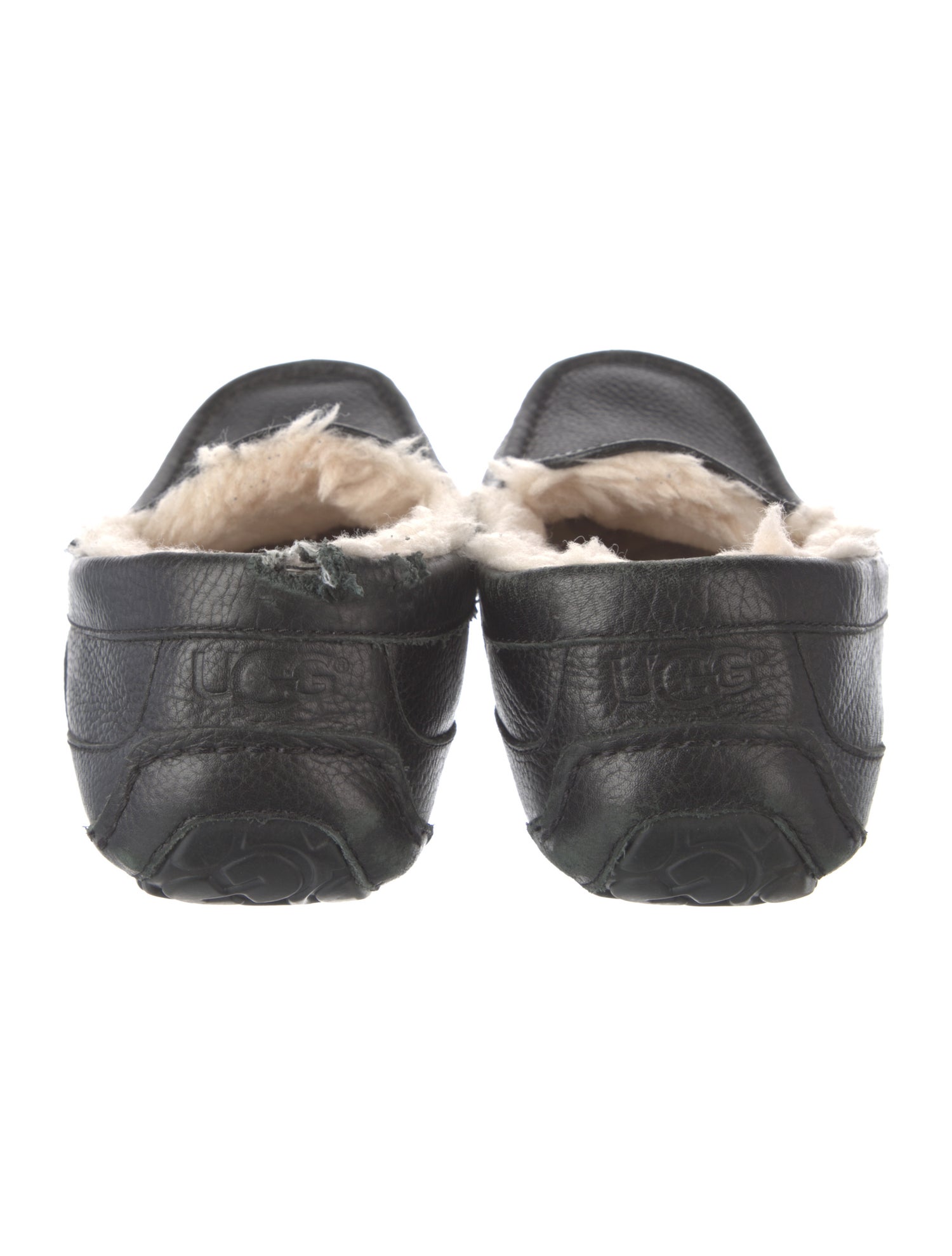 UGG Leather Fur Trim Loafers