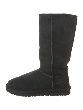 UGG Suede Fur Trim Boots