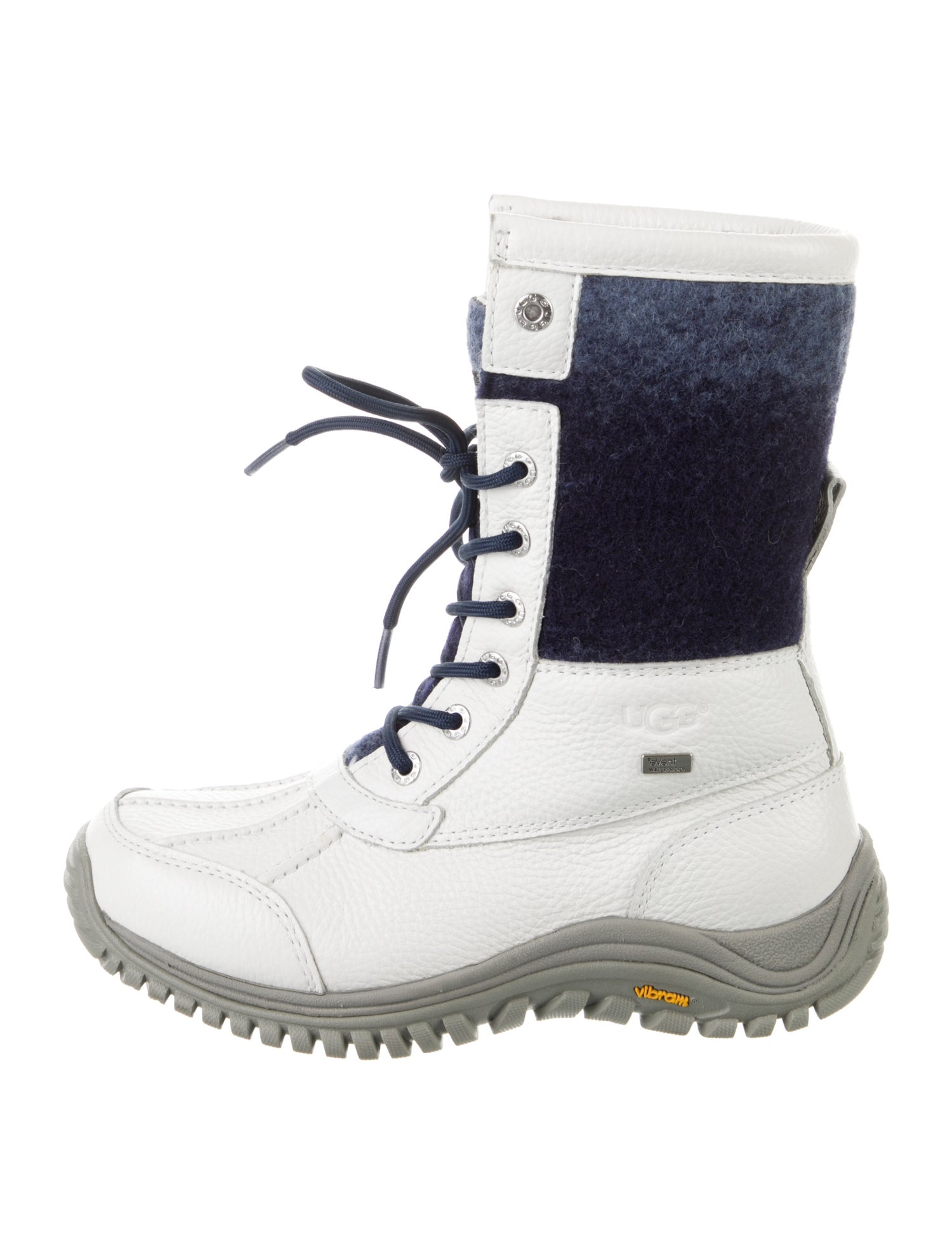 UGG Leather Colorblock Pattern Lace-Up Boots