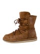 UGG Suede Fur Trim Lace-Up Boots