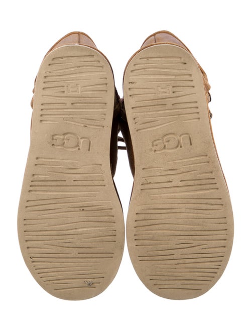 UGG Suede Fur Trim Lace-Up Boots