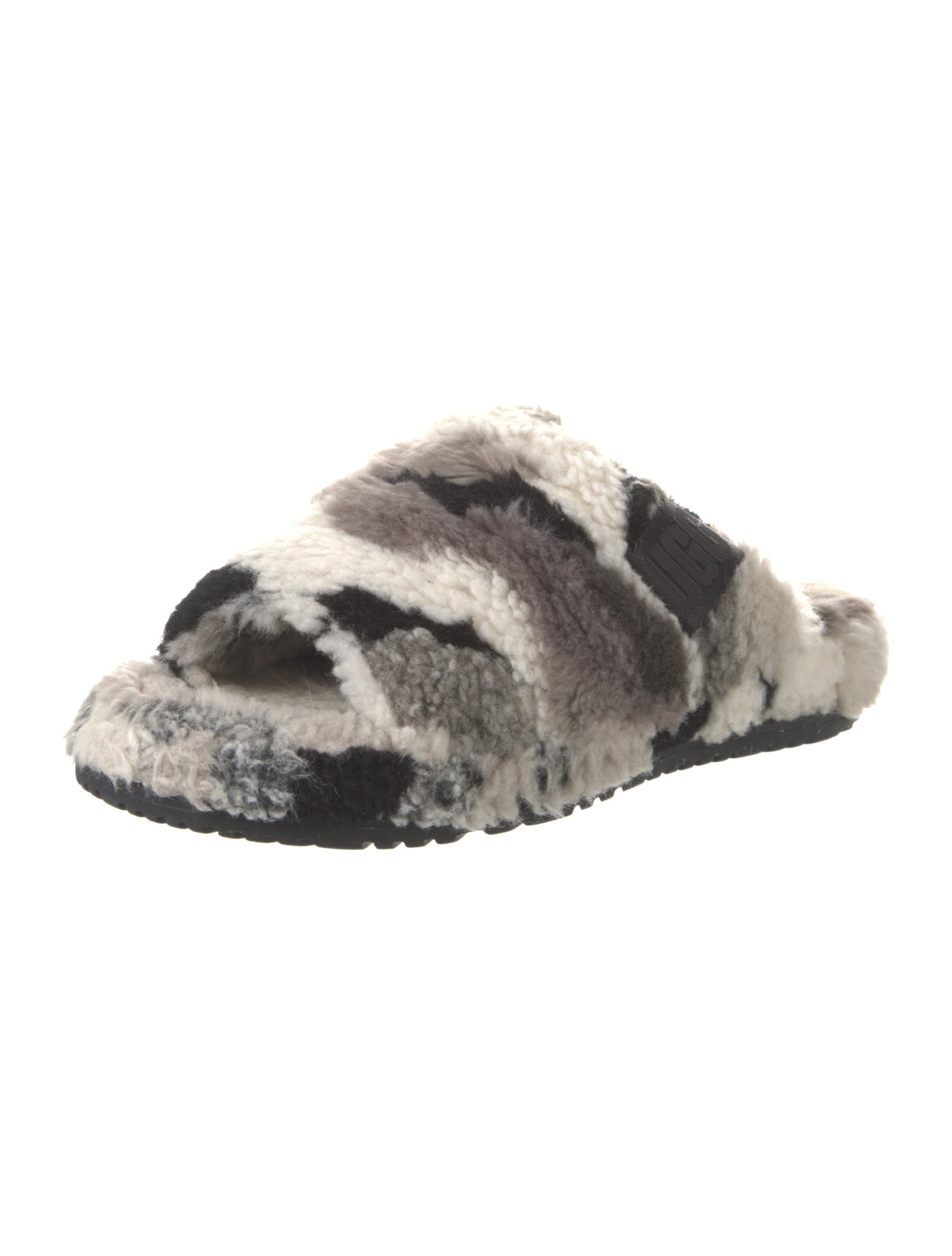 UGG Shearling Animal Print Slides