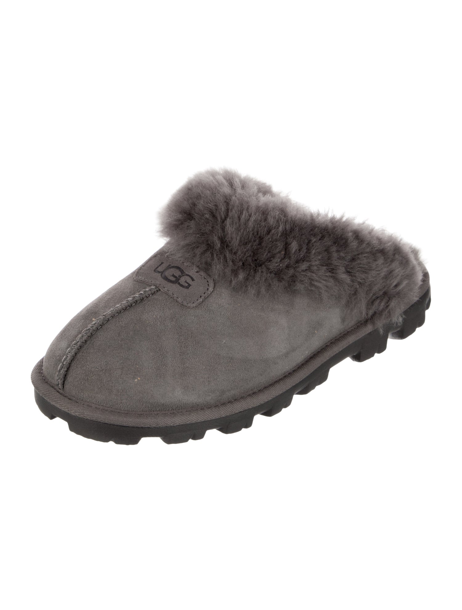 UGG Suede Fur Trim Mules