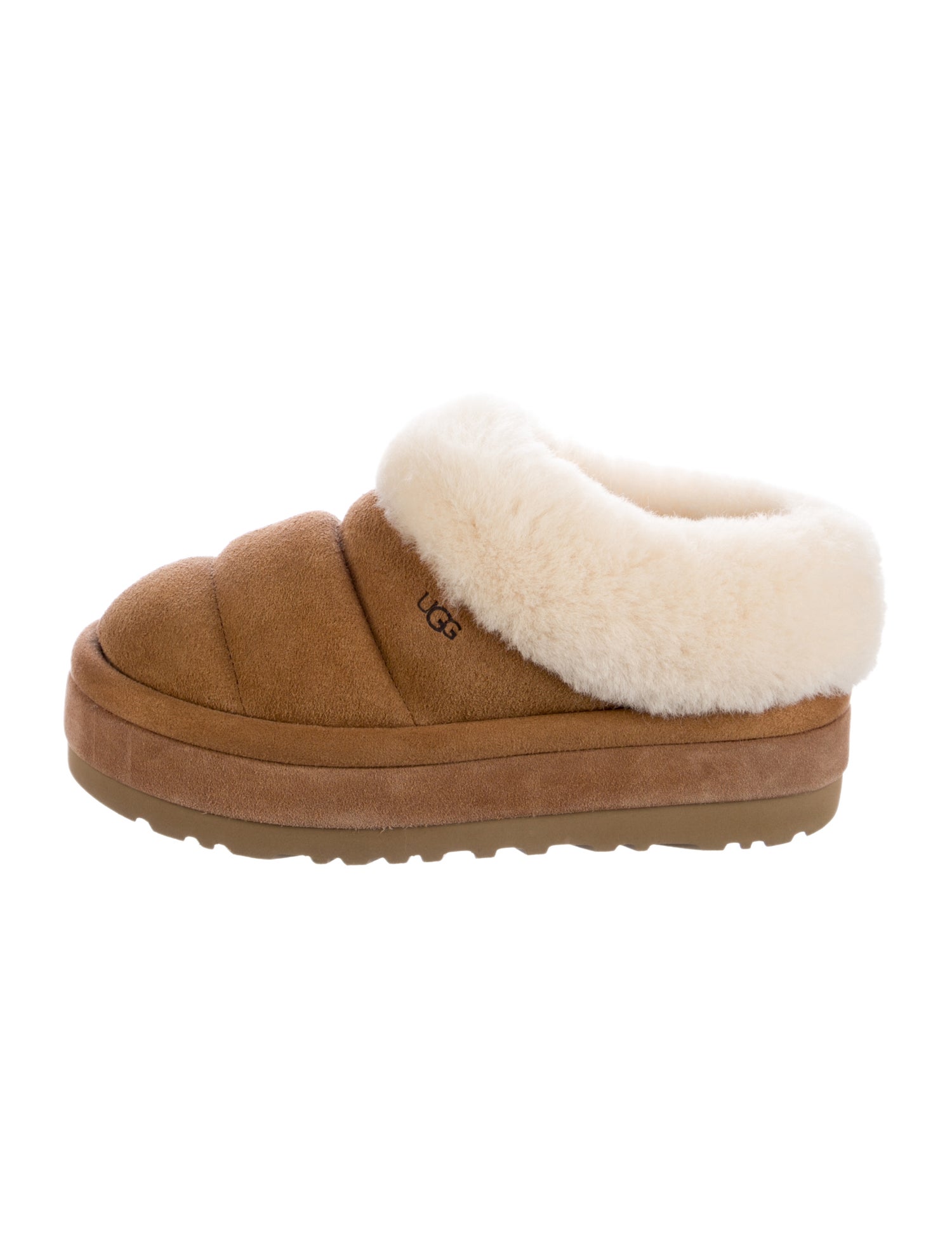 UGG Suede Fur Trim Mules