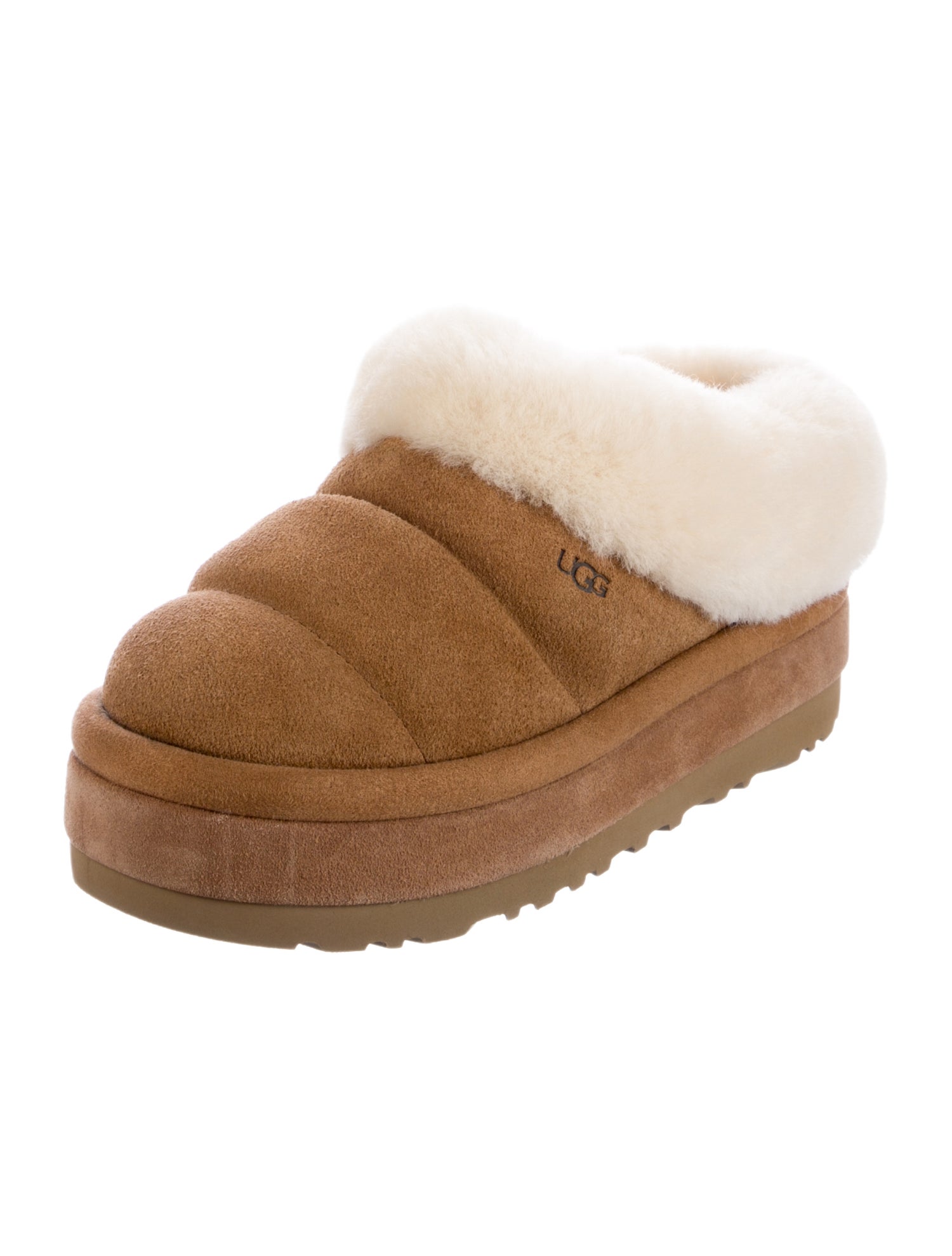 UGG Suede Fur Trim Mules