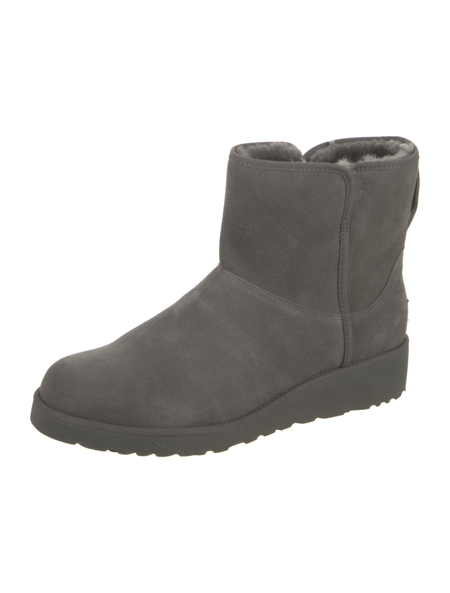 UGG Suede Fur Trim Boots