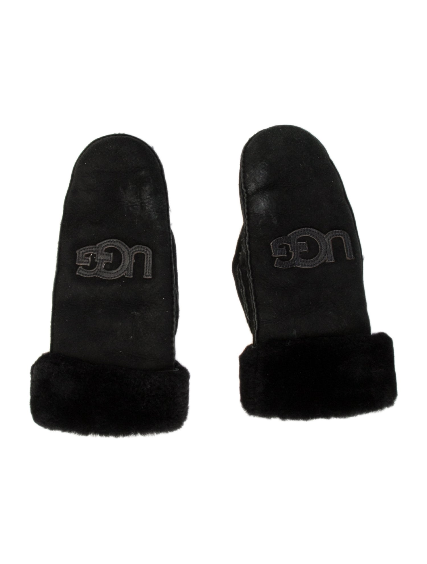 UGG UGG Shearling Trim Suede Gloves