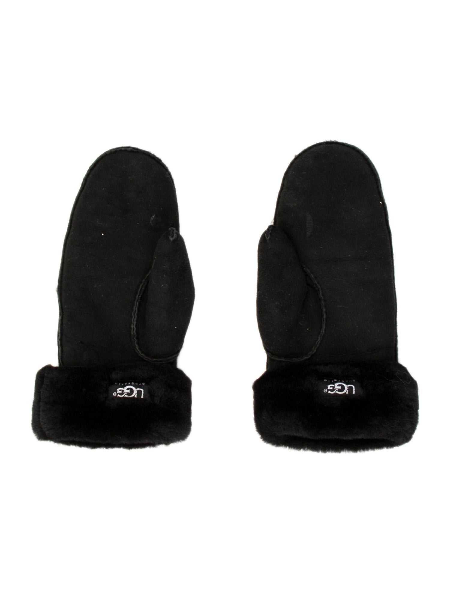UGG UGG Shearling Trim Suede Gloves