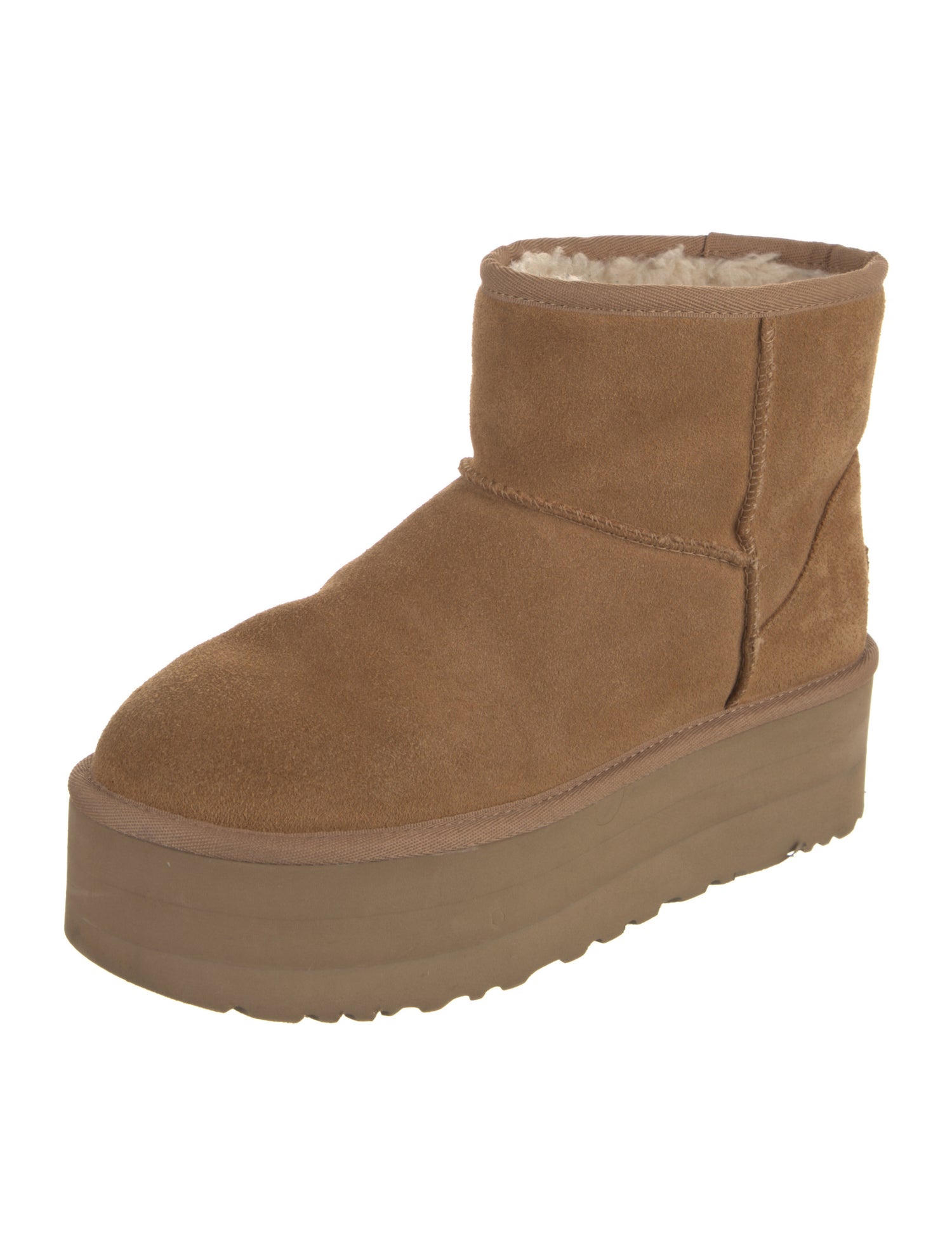 UGG Suede Faux Fur Trim Boots
