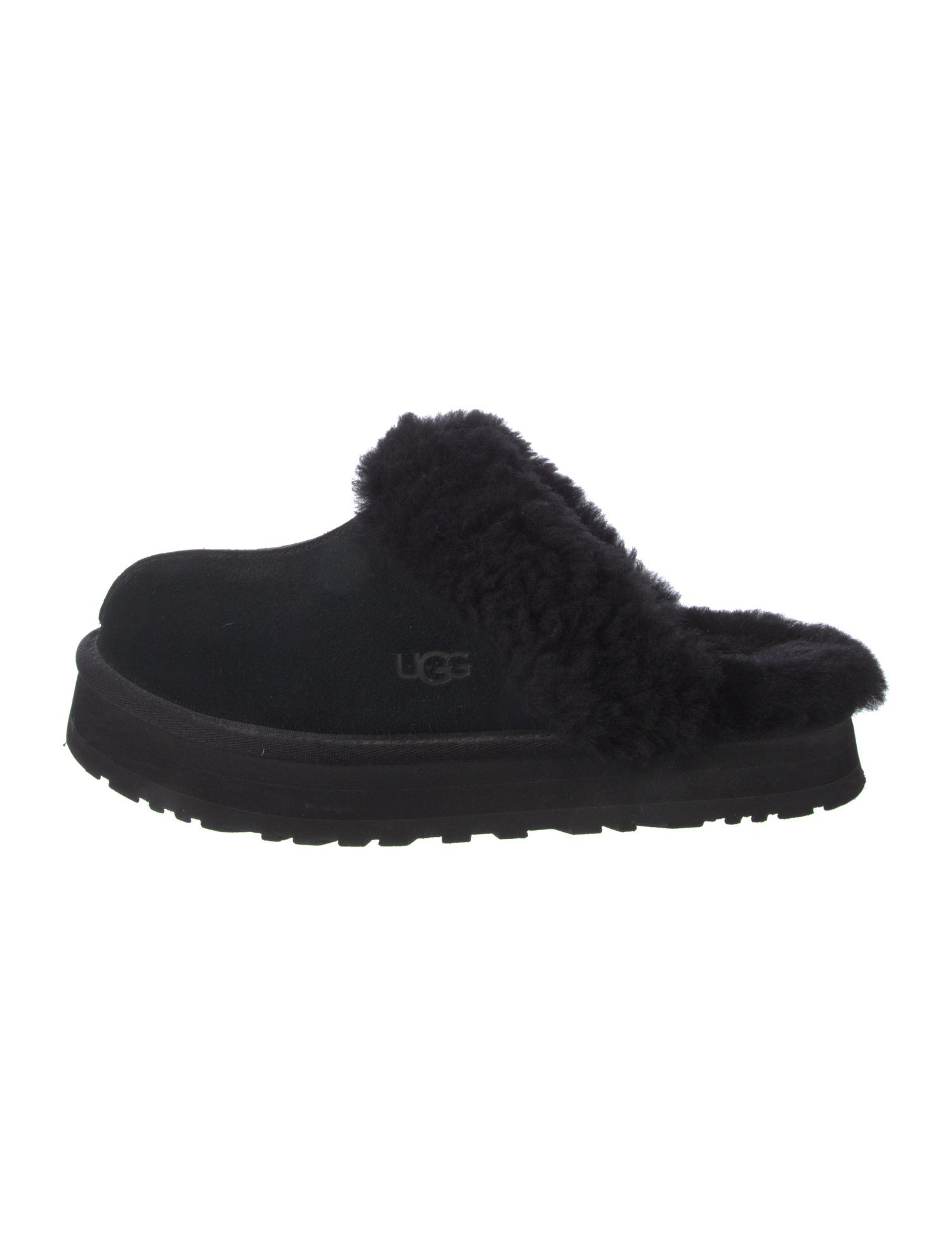 UGG Suede Faux Fur Trim Mules