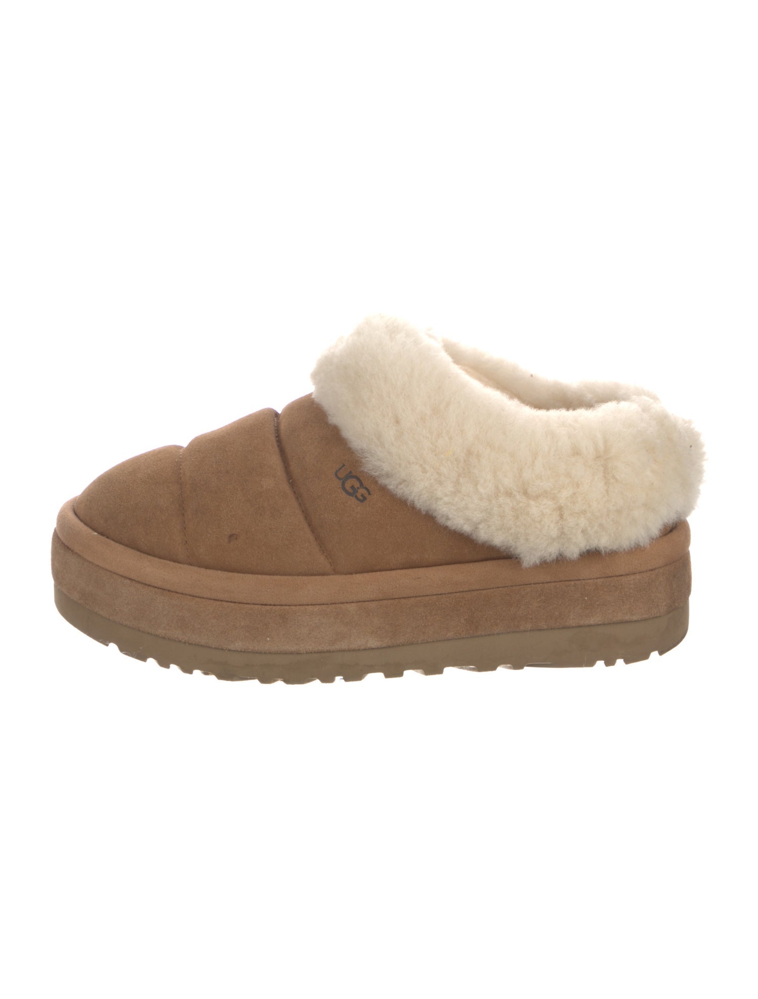 UGG Suede Fur Trim Mules