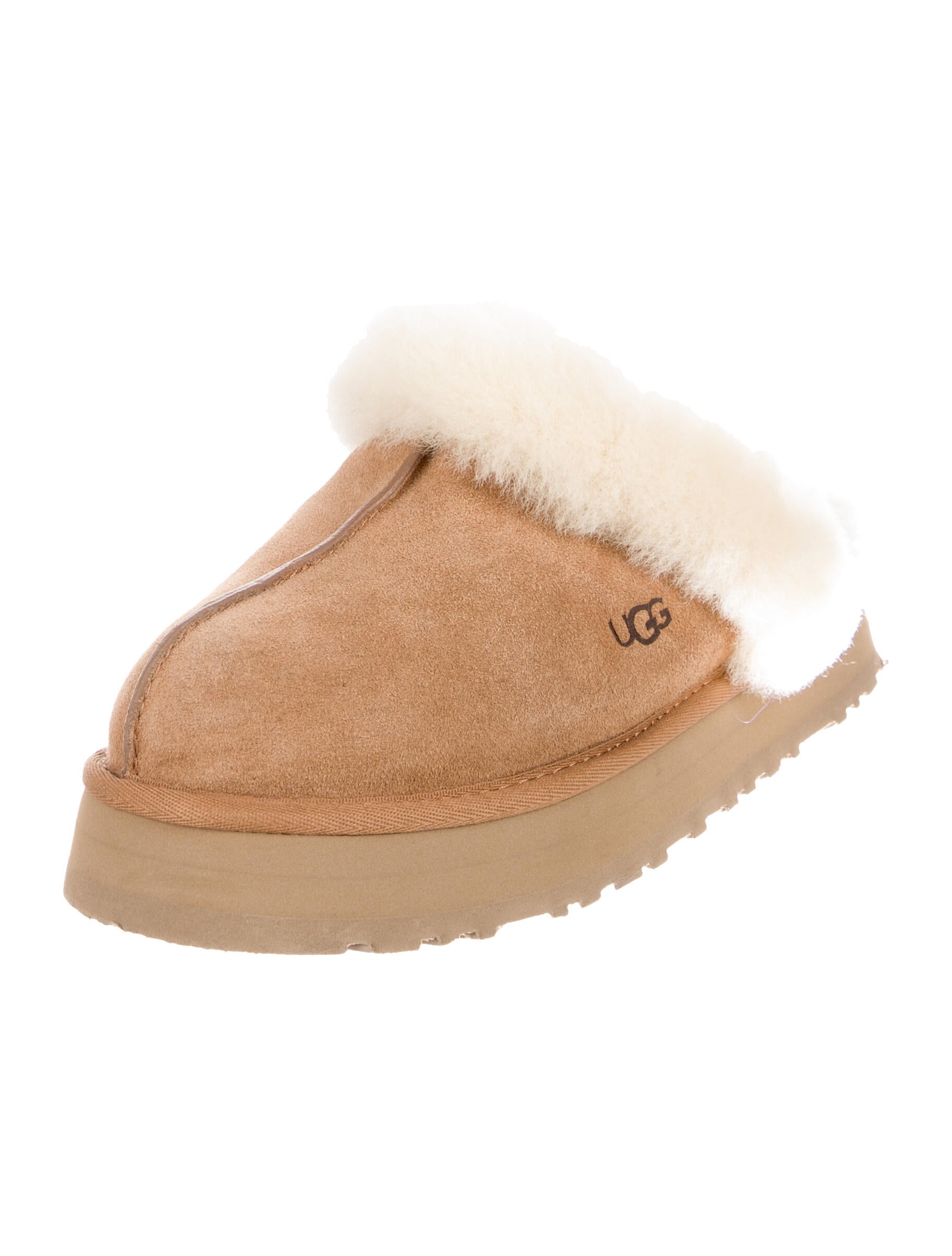 UGG Suede Fur Trim Mules