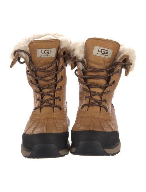 UGG Leather Faux Fur Trim Lace-Up Boots