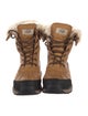 UGG Leather Faux Fur Trim Lace-Up Boots