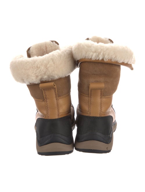 UGG Leather Faux Fur Trim Lace-Up Boots