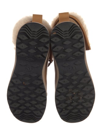 UGG Leather Faux Fur Trim Lace-Up Boots